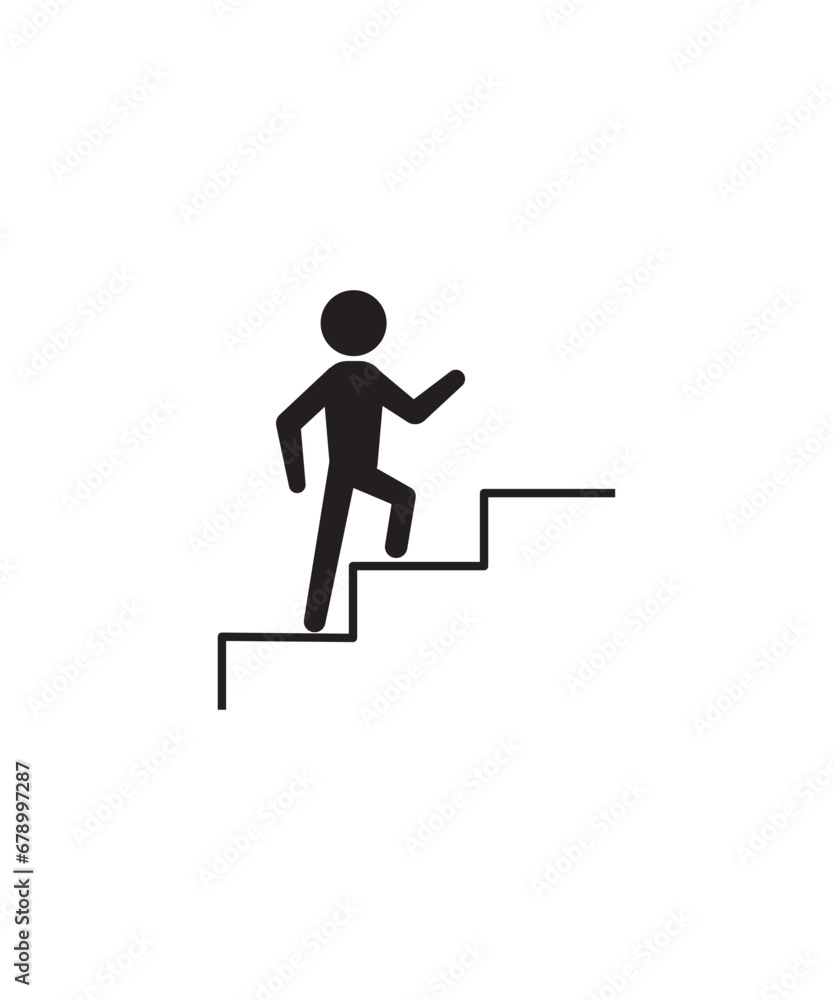 man on stairs icon, vector best flat icon.