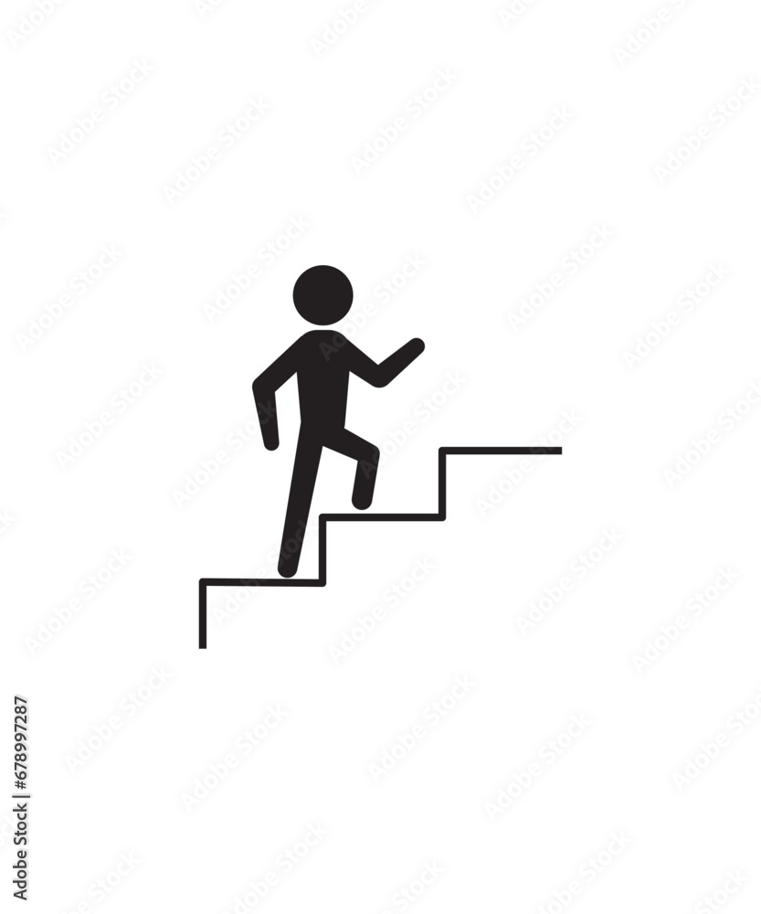 man on stairs icon, vector best flat icon. man on stairs icon, vector best flat icon.