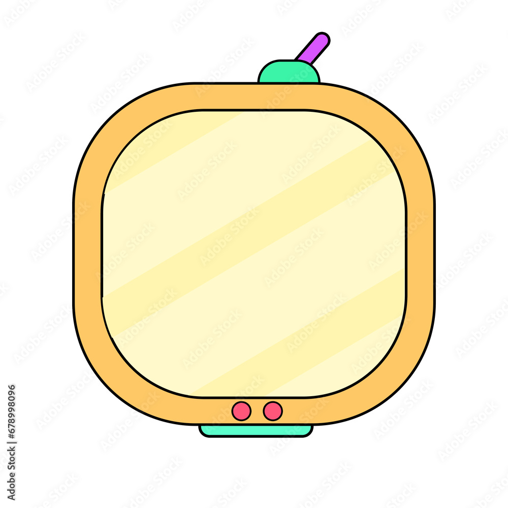 Retro style 80s vintage old TV