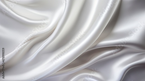 Luxurious White Silk Fabric Texture for Background.