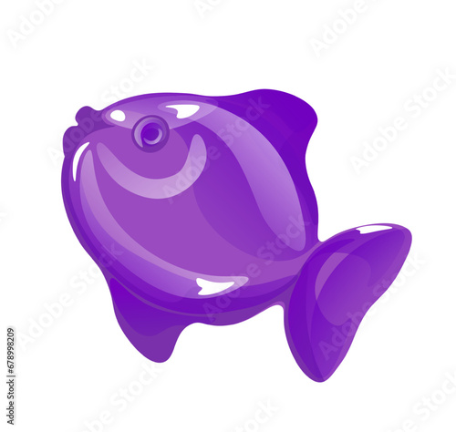 Chewy sugar fish animal gummy jelly candy vector