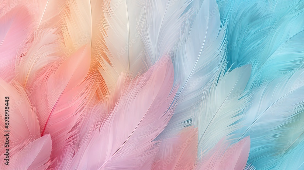 Obraz premium Abstract Background with Pastel-Colored Feathers.