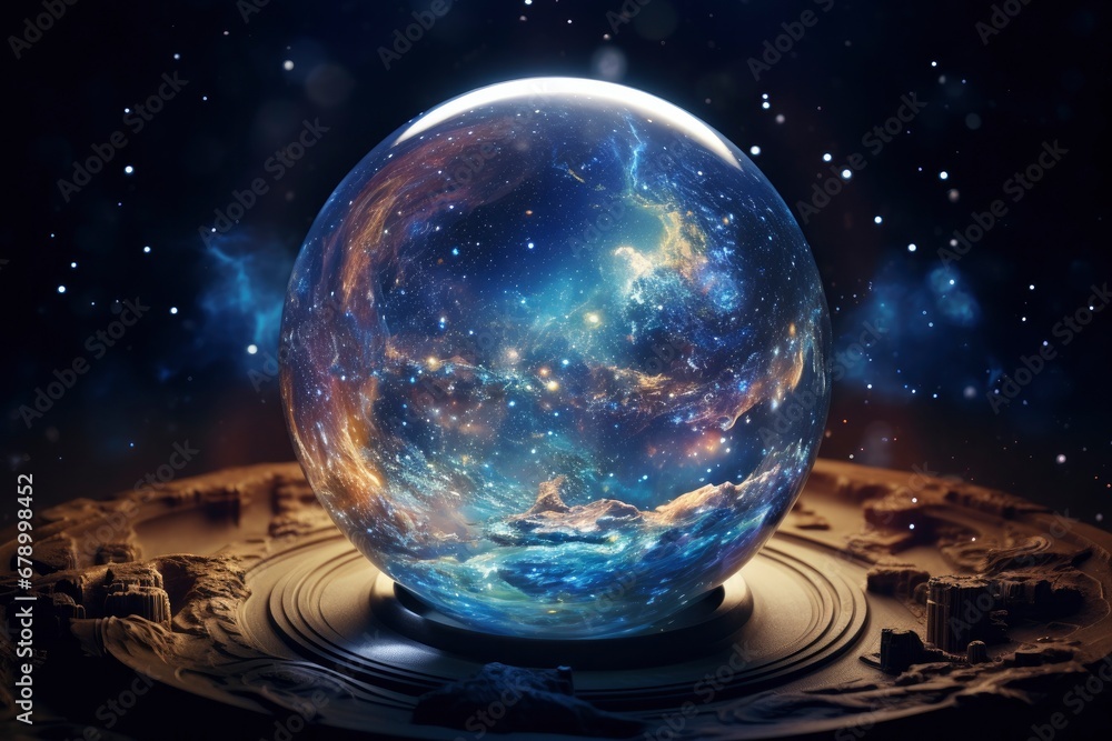 Crystal Ball Amidst a Galactic Backdrop. Crystal Ball Amidst a Galactic Backdrop.