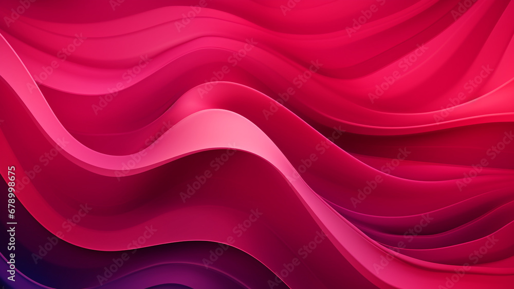 Obraz premium Cherry Red and Plum Fluid Color Waves Abstract Pattern