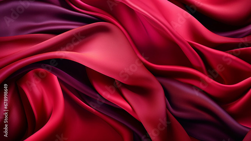 Cherry Red and Plum Fluid Color Waves Abstract Pattern