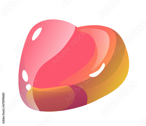 Chewy sugar in shape of heart gummy jelly candy