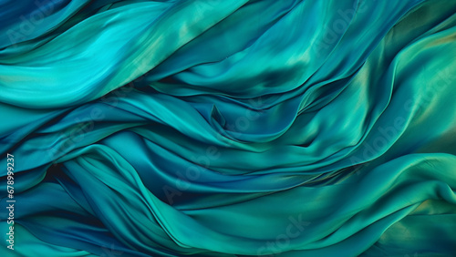 Wallpaper Mural Emerald Green and Teal Fluid Color Waves Abstract Pattern Torontodigital.ca