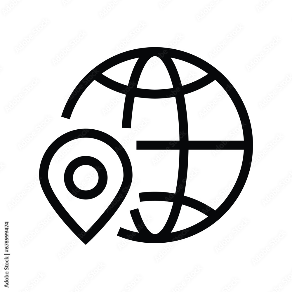 Global navigation map vector icon Global navigation map vector icon