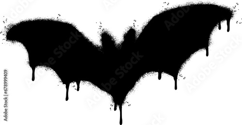 Spray Painted Graffiti Bat silhouette Icon Sprayed isolated with a white background.