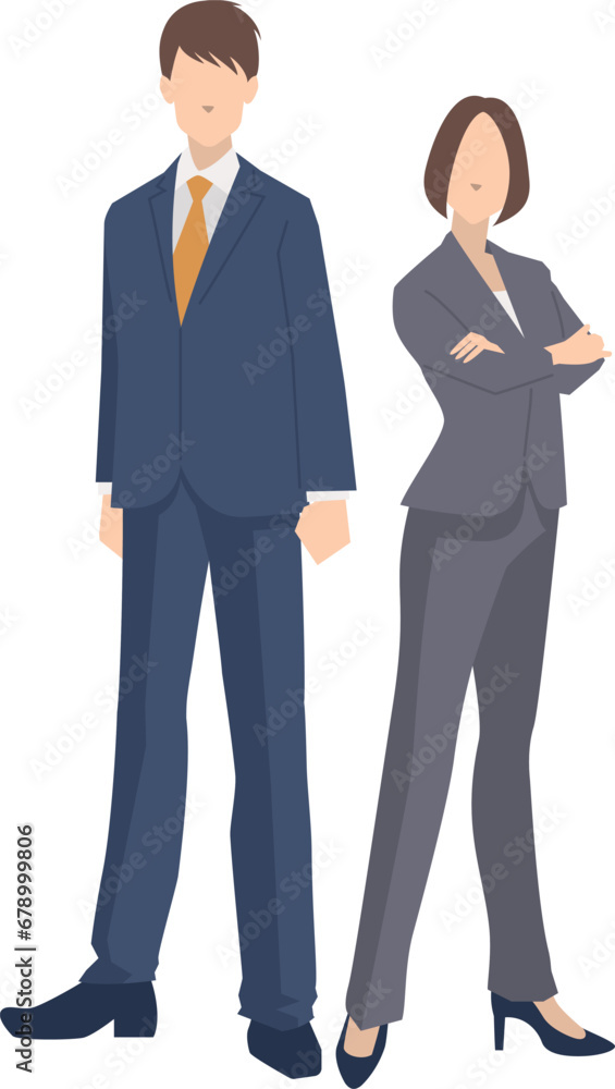 若い男女ビジネスマンのイメージイラスト 若い男女ビジネスマンのイメージイラスト