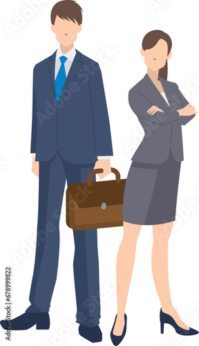 就活中の若い男女のイメージイラスト