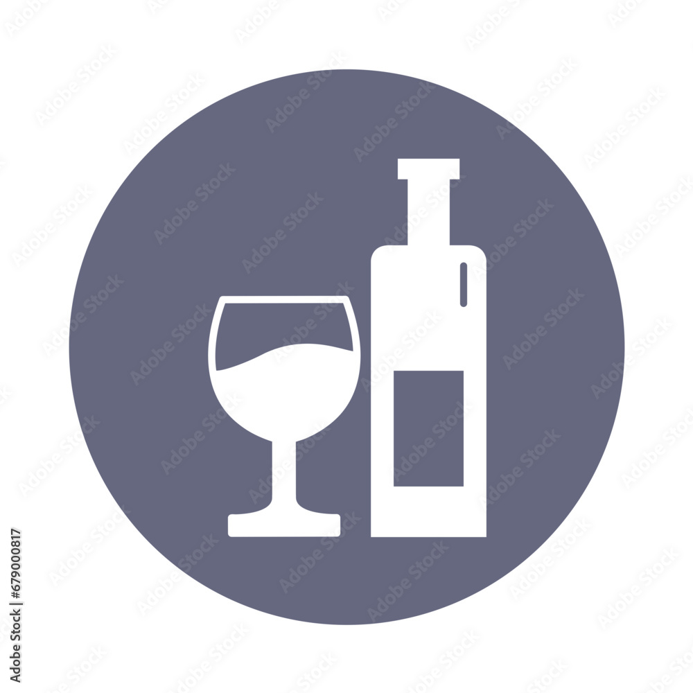 Wine Glass Bottle Round Icon Vector Illustration Isolated on Transparent Background. Use for Xmas, Decoration, Greeting Card Etc. Wine Glass Bottle Round Icon Vector Illustration Isolated on Transparent Background. Use for Xmas, Decoration, Greeting Card Etc.