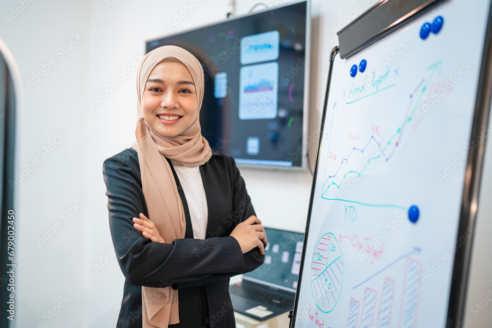 Successful asian businesswoman working and looking camera in a meeting room.
Successful asian businesswoman working and looking camera in a meeting room.