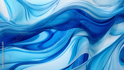 Sapphire Serenity Fluid Color Waves Abstract Pattern