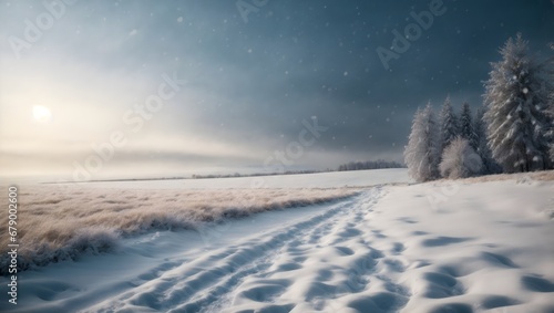 Magia do Inverno: Uma Paisagem Coberta de Neve 