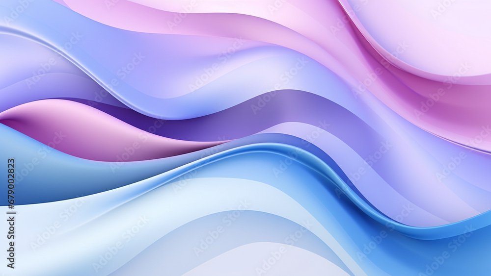 Sky Blue and Lavender Fluid Color Waves Abstract Pattern
