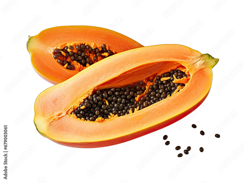 Slice of Papaya Fruit Isolated on Transparent or White Background, PNG Slice of Papaya Fruit Isolated on Transparent or White Background, PNG