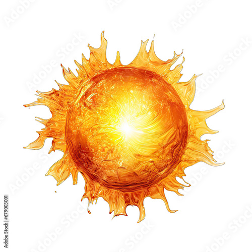 Image of the Sun Isolated on Transparent or White Background, PNG