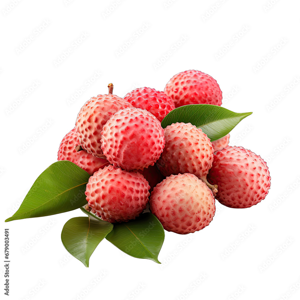 Lychees in a Pile Isolated on Transparent or White Background, PNG Lychees in a Pile Isolated on Transparent or White Background, PNG