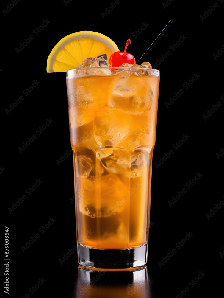 cocktail with ice and lemon cocktail with ice and lemon