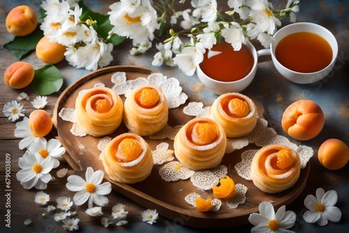 easter cake with eggs and flowers