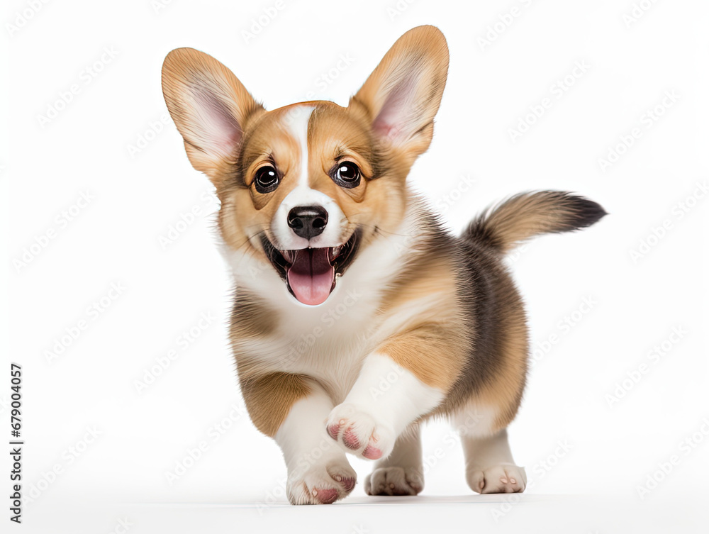 jack russel terrier in motion isolated white background