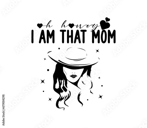 T-shirt design typography I am that mom