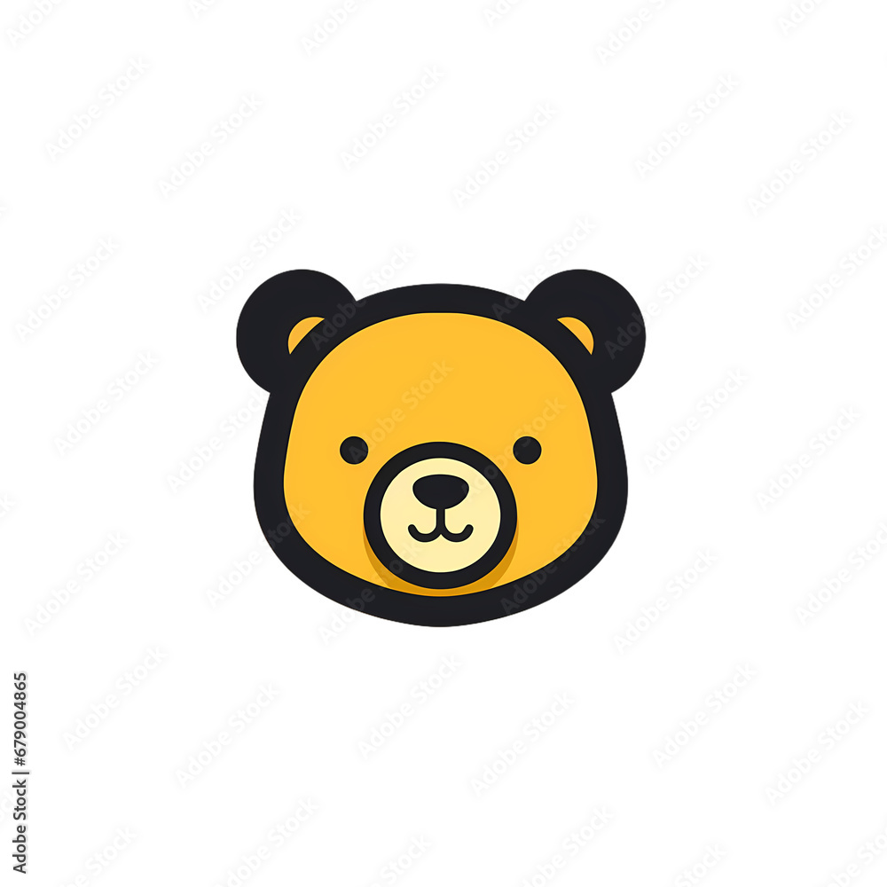 Fototapeta premium Logo design cute head bear icon, material, vector illustration, decorative design element, transparent background, game icon
