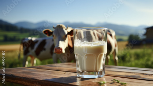 glass of milk on a farm