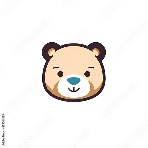 Logo design cute head bear icon  material  vector illustration  decorative design element  transparent background  game icon