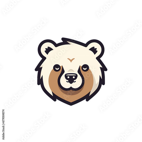 Logo design cute head bear icon  material  vector illustration  decorative design element  transparent background  game icon