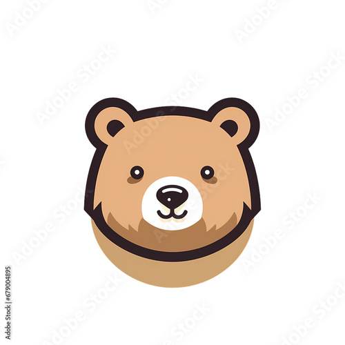 Logo design cute head bear icon  material  vector illustration  decorative design element  transparent background  game icon