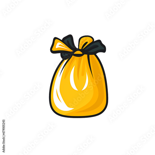 Environmentally friendly garbage bag icon, material, vector illustration, decorative design element, transparent background
