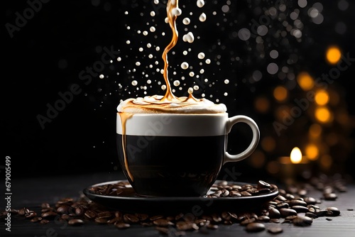 Elixir of Awakening Steaming Cup of Fresh Coffee,, Morning Brew Bliss Aromatic Swirls in a Coffee Cup Generative Ai 