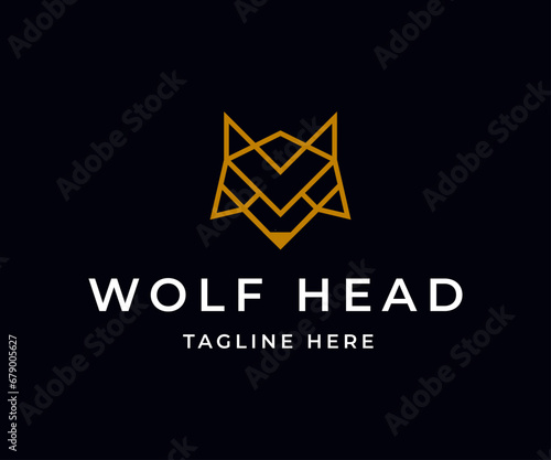 Abstract luxury wolf head logo design  © 4youstudio