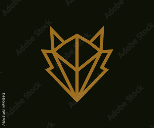 Abstract luxury wolf head logo design 