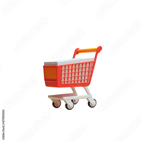 Shopping cart icon, material, vector illustration, decorative design element, transparent background © win
