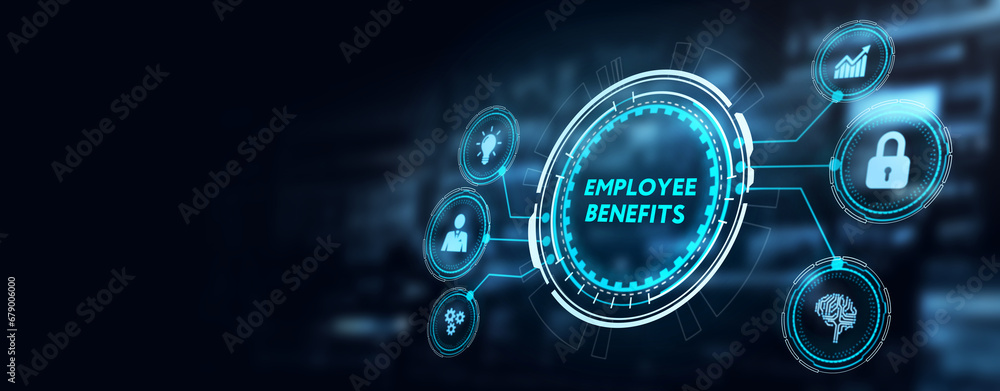 Business, Technology, Internet and network concept. Shows the inscription: EMPLOYEE BENEFITS. 3d illustration Business, Technology, Internet and network concept. Shows the inscription: EMPLOYEE BENEFITS. 3d illustration