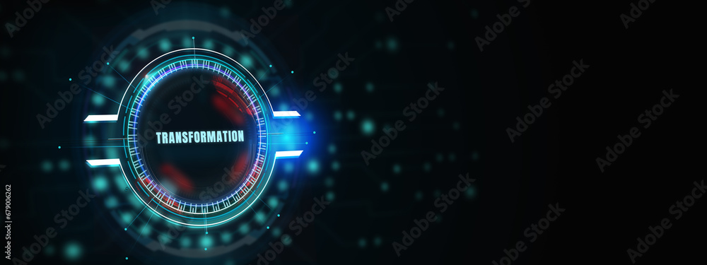 Business Transformation. Future and Innovation Internet and network concept. 3d illustration Business Transformation. Future and Innovation Internet and network concept. 3d illustration