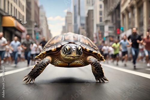 Turbo Turtles Racing to Victory,, Shell Sprint Turtles at Full Speed Generative Ai 