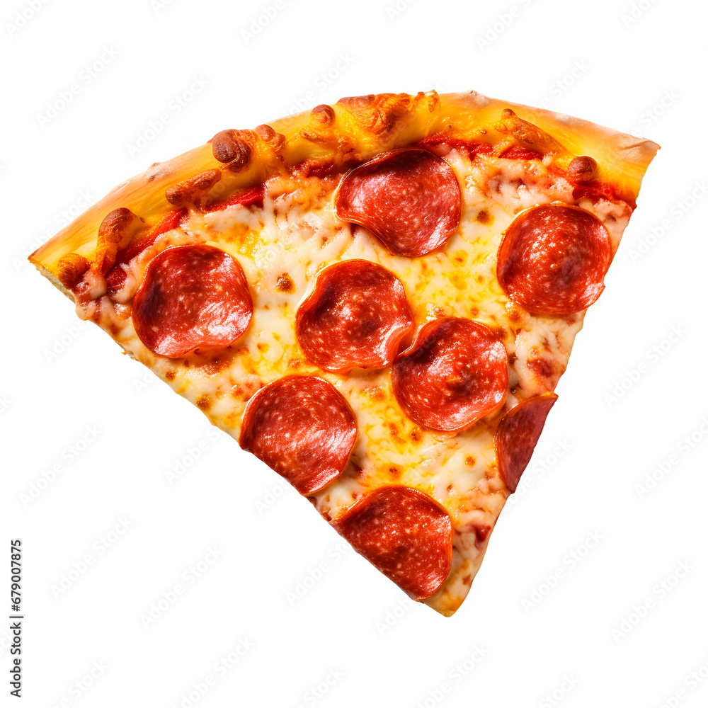 Delicious Pepperoni Pizza Slice Isolated on Transparent Background Delicious Pepperoni Pizza Slice Isolated on Transparent Background