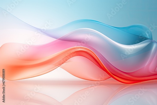 Abstract background with smooth lines in pink, blue and orange. Abstract background. Colorful distorted shapes in movement by Generative AI
