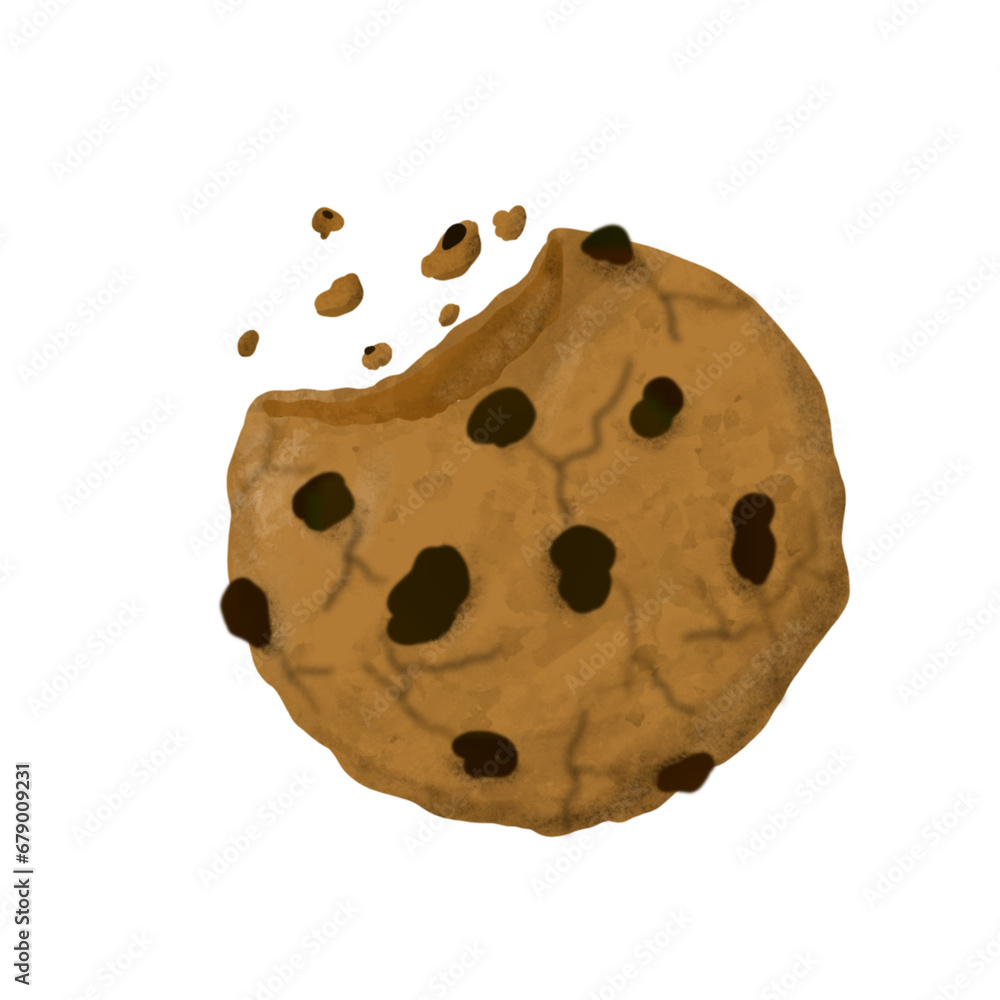 cookies with chocolate chips.crumbly cookies cookies on a white background.illustration .cookie crumbs.painted cookies cookies with chocolate chips.crumbly cookies cookies on a white background.illustration .cookie crumbs.painted cookies