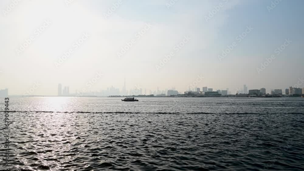 Scenic View of Dubai Creek Harbor in Evening time Scenic View of Dubai Creek Harbor in Evening time