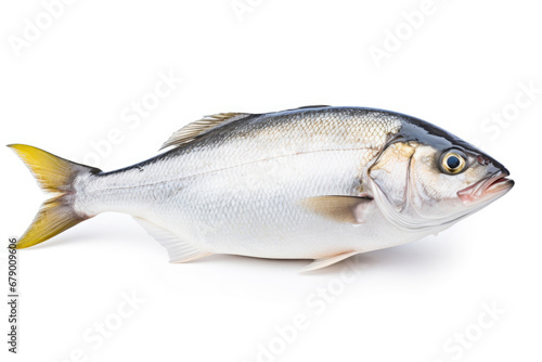 Fresh raw dorado fish on white background