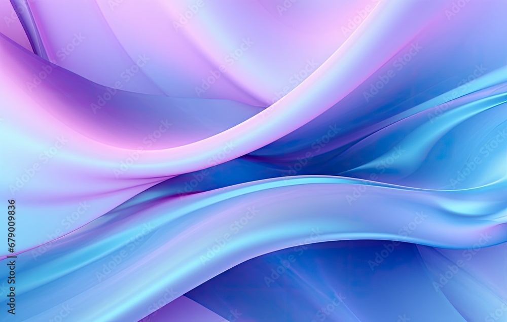 Abstract Liquid Flow Background in Blue and Purple with Light Sky-Blue Fabric Effects.