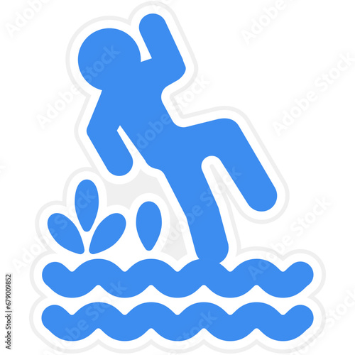 Vector Design Wet Floor Icon Style