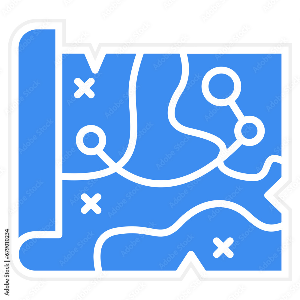 Vector Design Treasure Map Icon Style