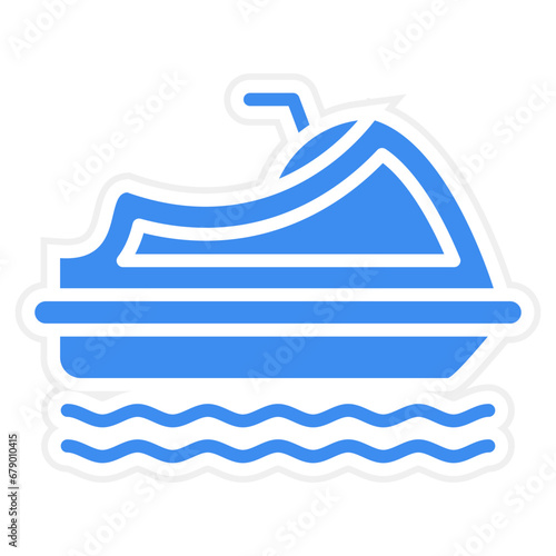 Vector Design Jet Ski Icon Style