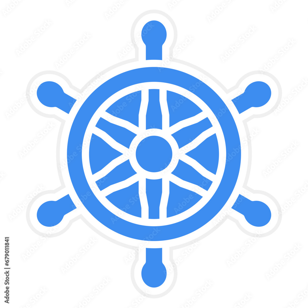 Vector Design Nautical Wheel Icon Style Vector Design Nautical Wheel Icon Style